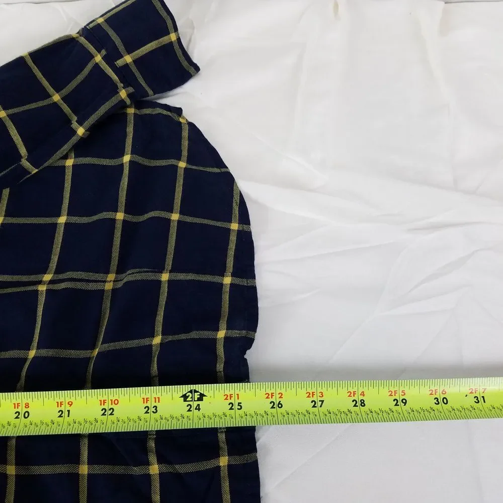 The Limited Shirt Womens Small Blue Yellow Top‎ Plaid Long Sleeve Button Down - Picture 8 of 9